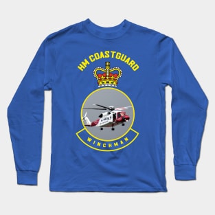 Wichman - HM Coastguard rescue Sikorsky S-92 helicopter based on coastguard insignia Long Sleeve T-Shirt